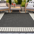 Alise Rugs Exo Transitional Striped Border Area Rug