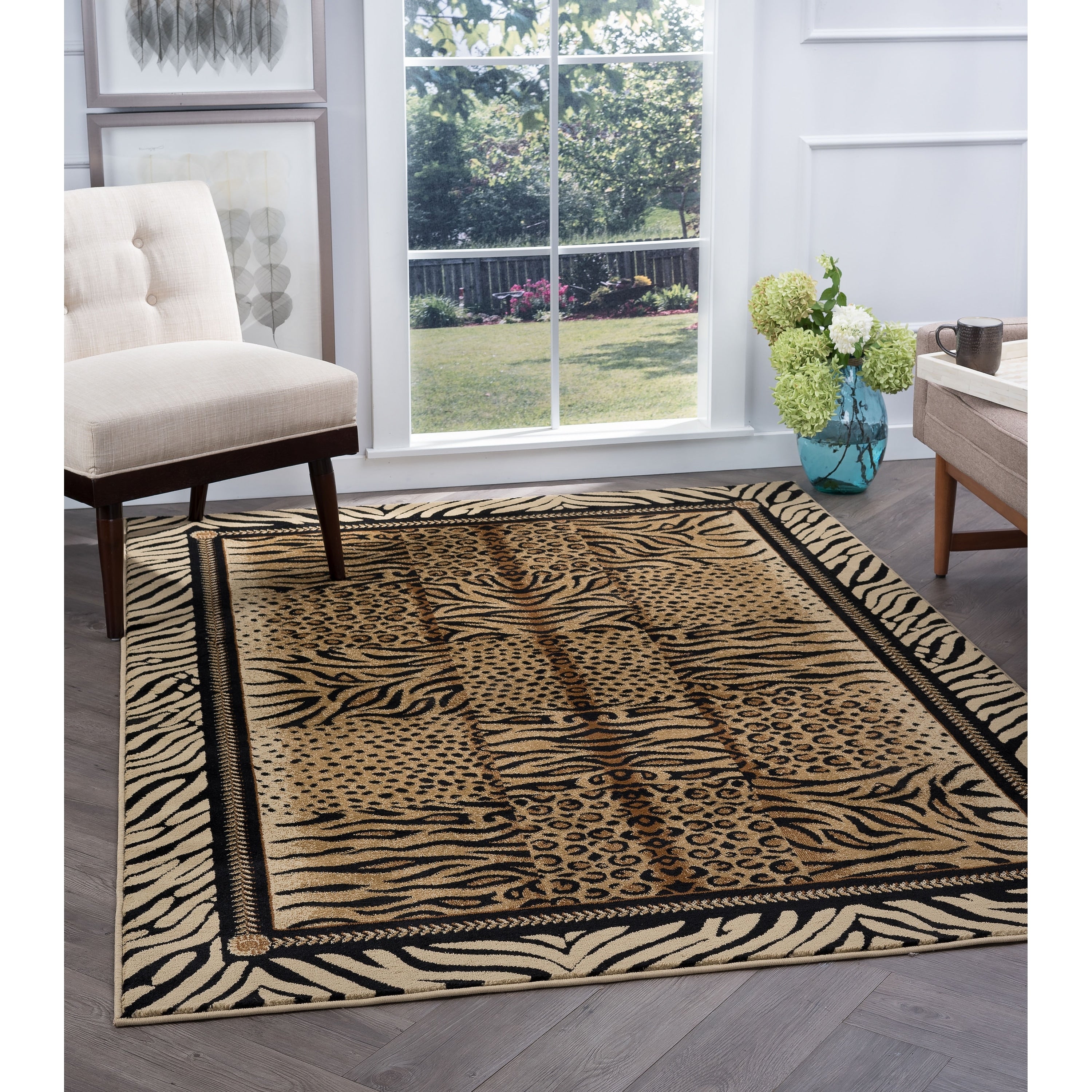 Alise Rugs Flora Contemporary Animal Area Rug 53 X 73