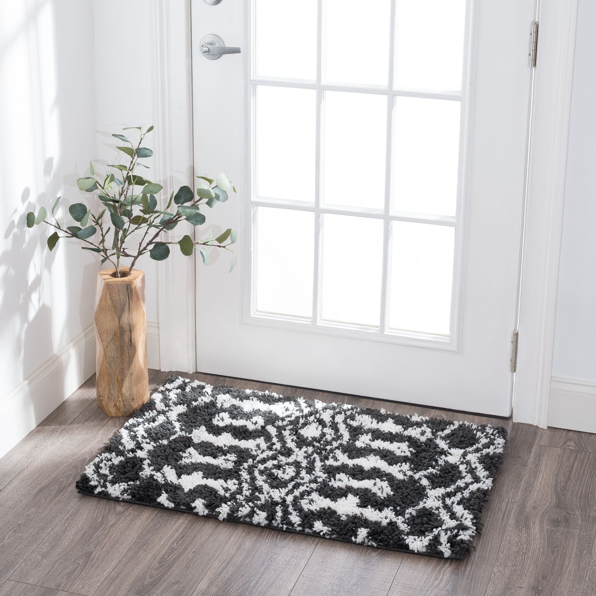 Alise Rugs Joy Shag Contemporary Geometric Area Rug
