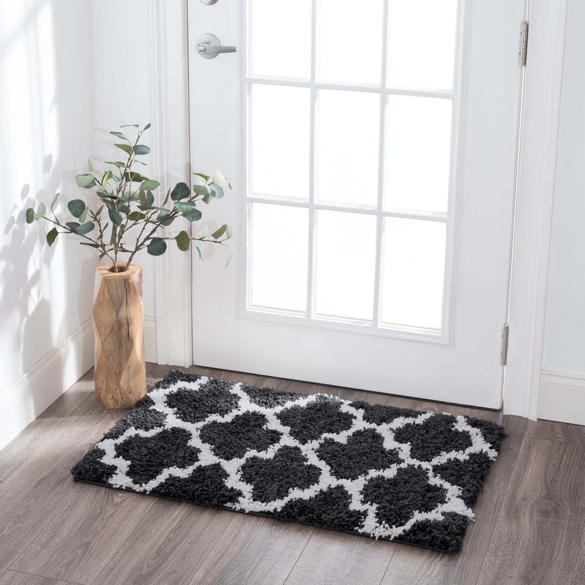 Alise Rugs Joy Shag Transitional Geometric Area Rug