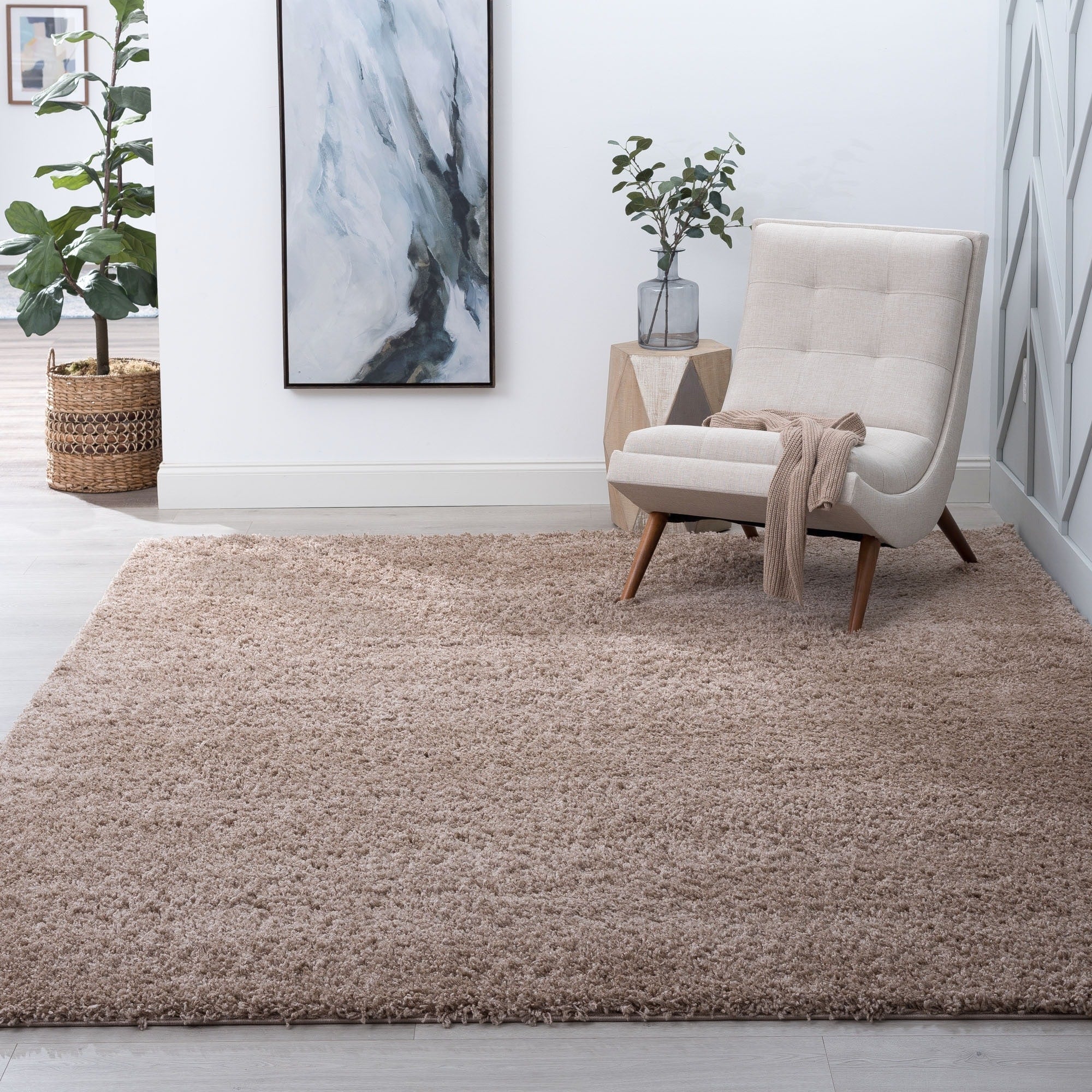 Alise Rugs Joy Shag Transitional Solid Area Rug