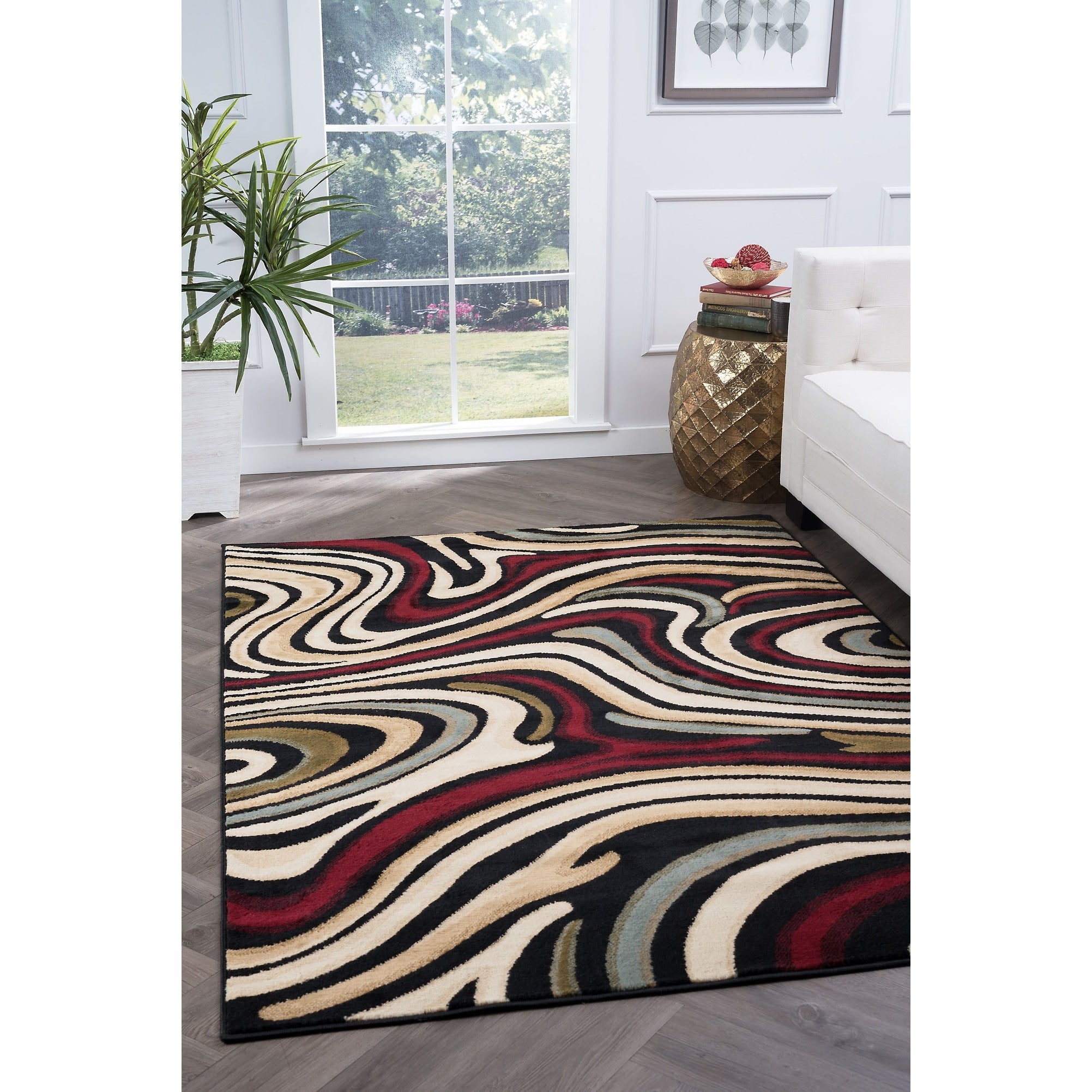 Alise Rugs Lagoon Contemporary Abstract Three Piece Set Multi 5 X 7