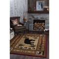 Alise Rugs Natural Lodge Novelty Lodge Area Rug Multi 710 X 103