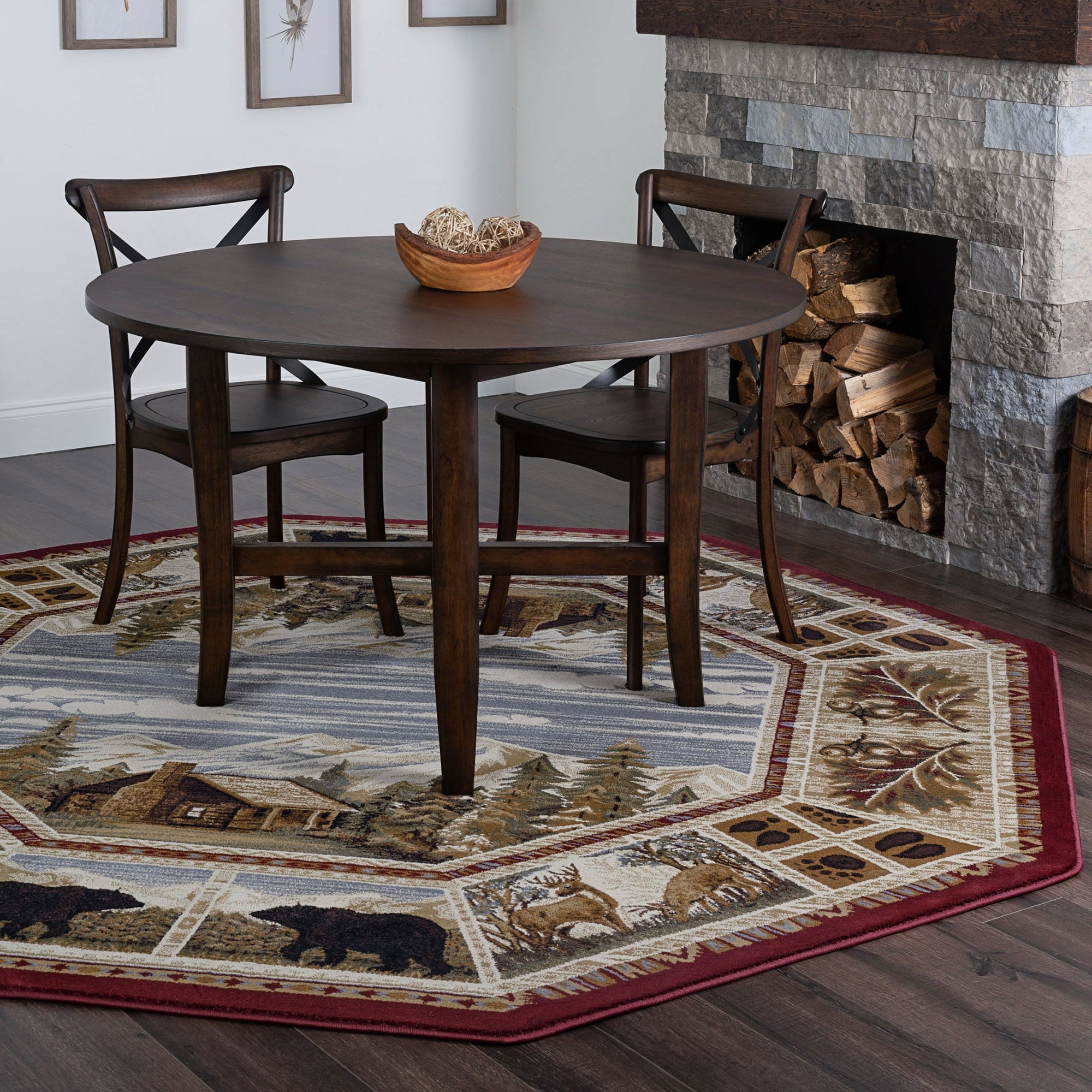 Alise Rugs Natural Lodge Novelty Lodge Area Rug 710 X 103
