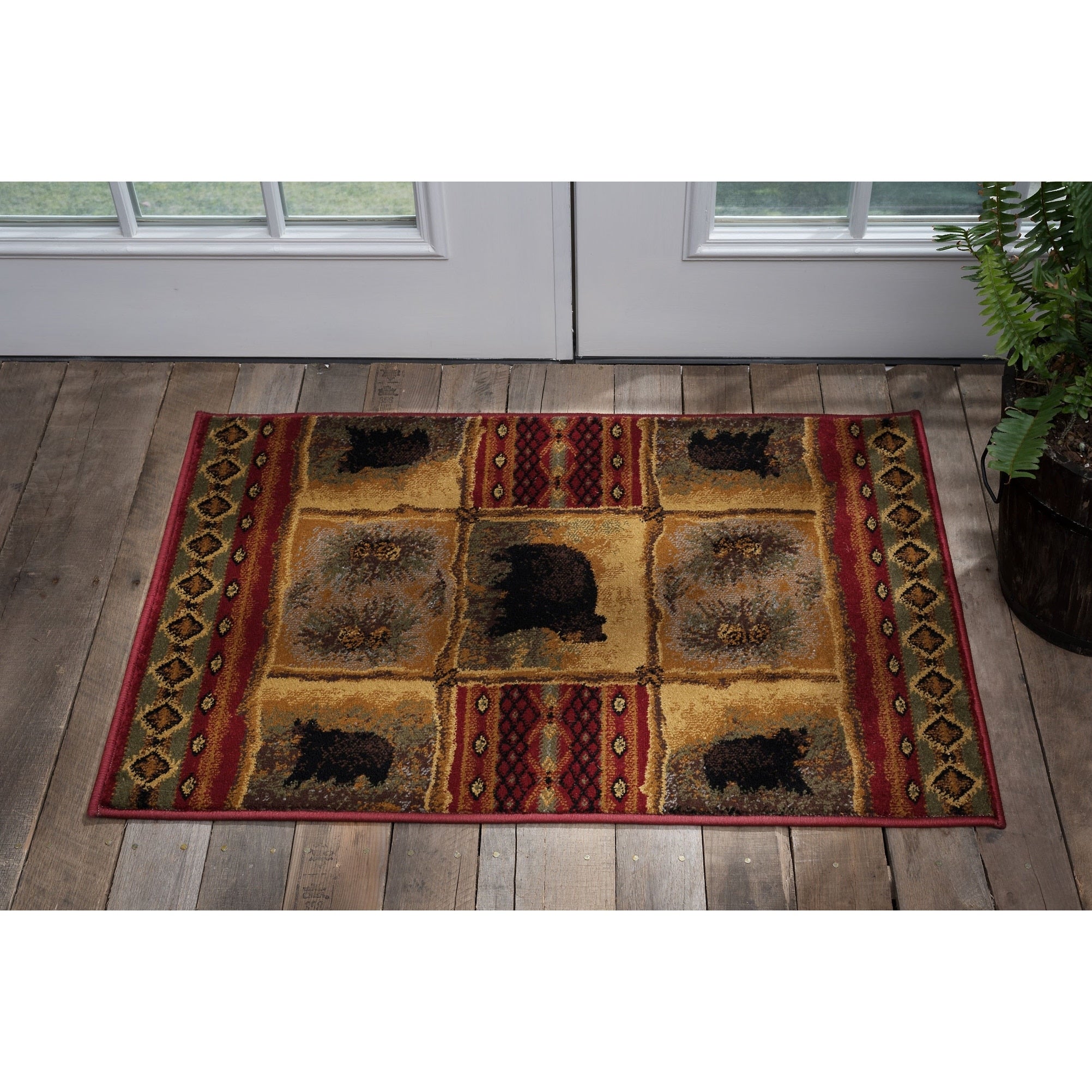 Alise Rugs Natural Lodge Novelty Lodge Area Rug 710 X 103