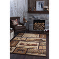 Alise Rugs Natural Lodge Novelty Lodge Runner Rug 27 X 73