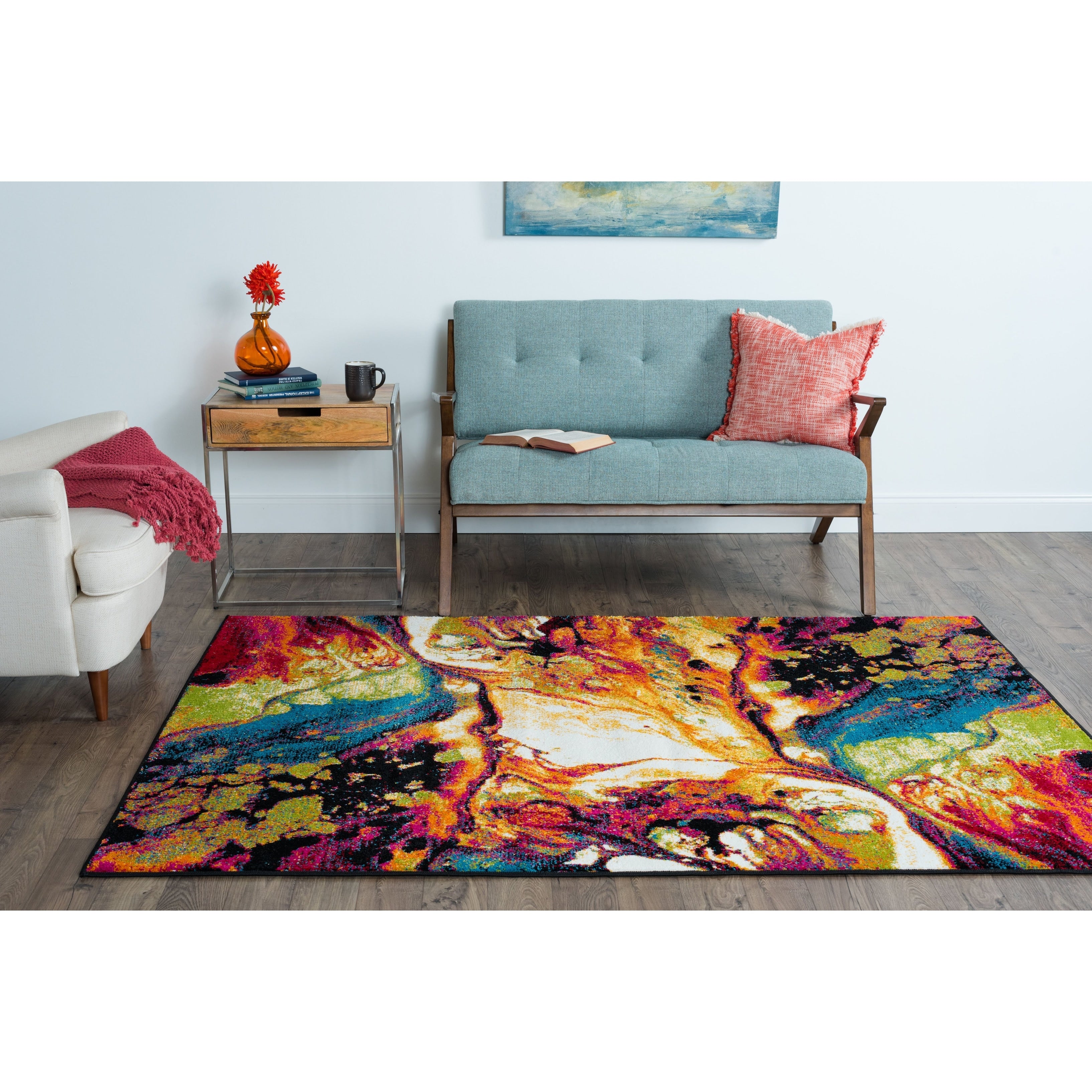 Alise Rugs Rhapsody Contemporary Abstract Area Rug Multi 53 X 73
