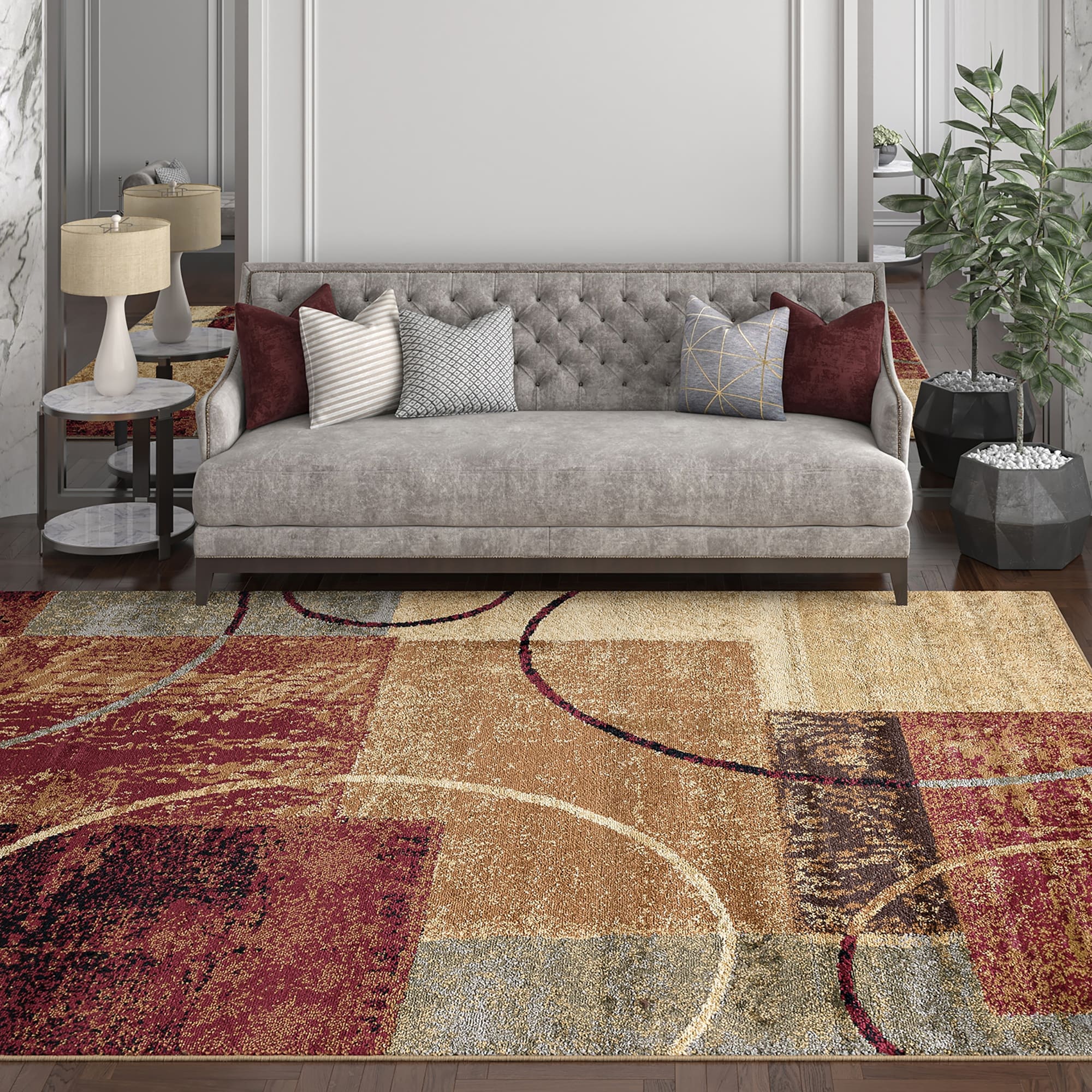 Alise Rugs Rhythm Contemporary Abstract Three Piece Set 5 X 7