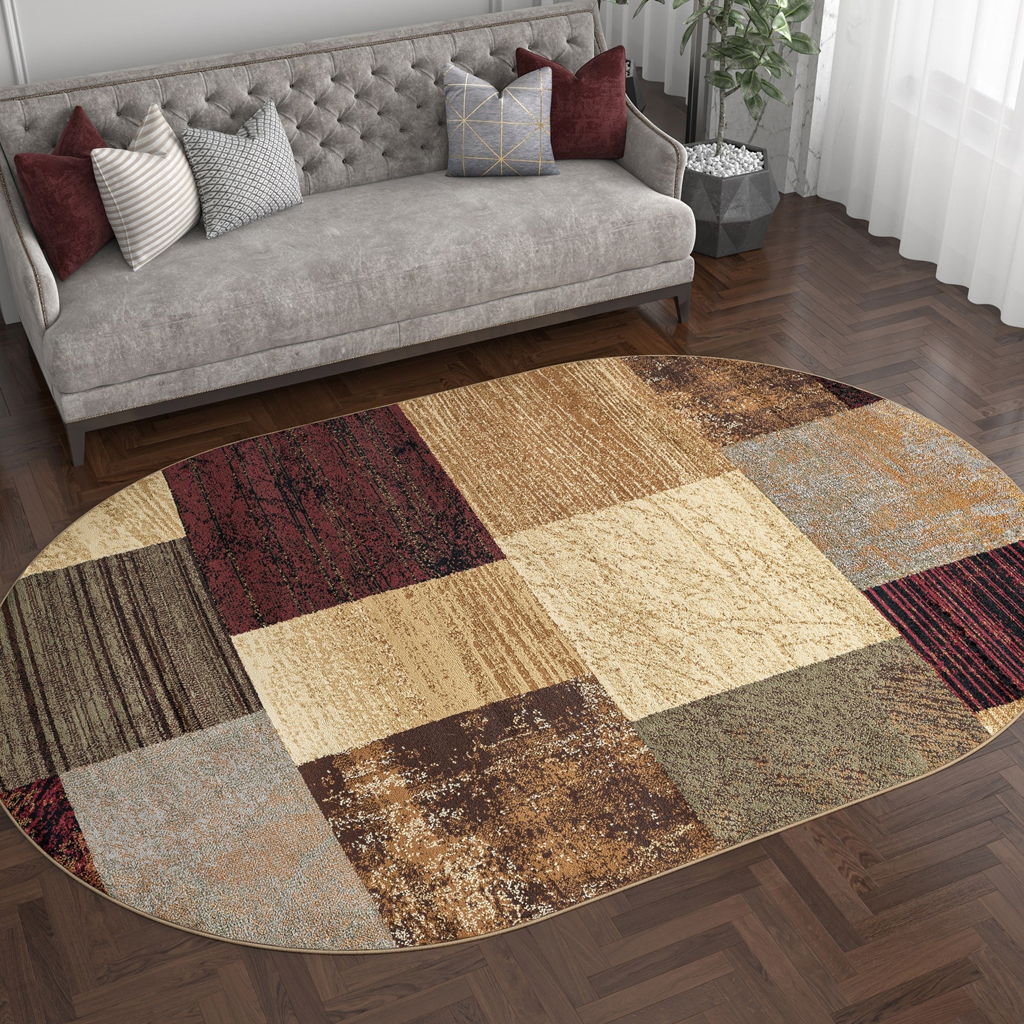 Alise Rugs Rhythm Contemporary Geometric Area Rug Multi 76 X 910