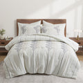 All Season Rope Embroidery Comforter Set Elegant Quilted Down Alternative Bedding Set