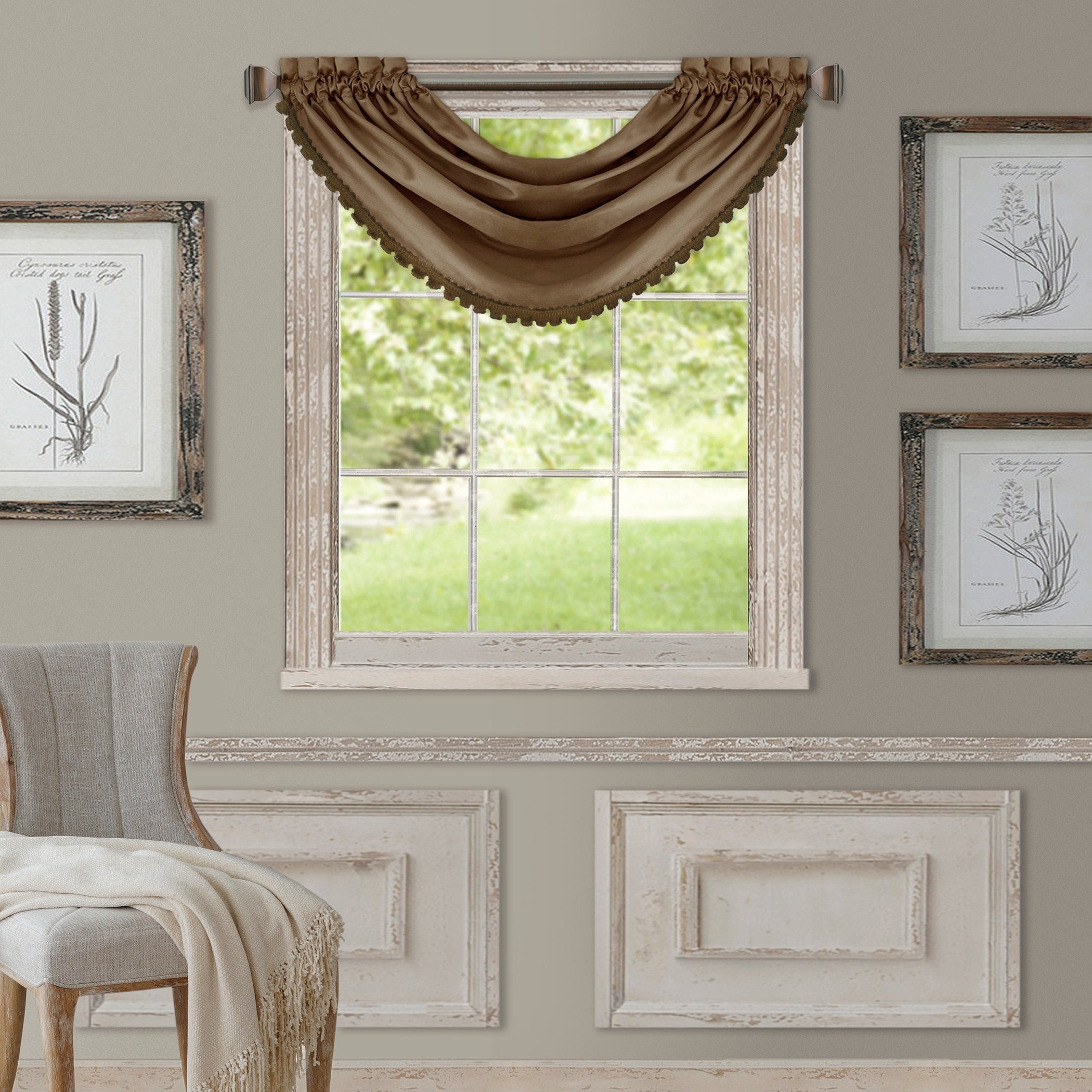 Elrene All Seasons Polyester Blend Waterfall Valance