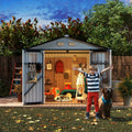 All Weather 8X8 Outdoor Storage Shed With 4 Windows And Lockable Doors