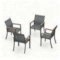 All Weather Aluminum Patio Dining Chair Ergonomic 350Lbs