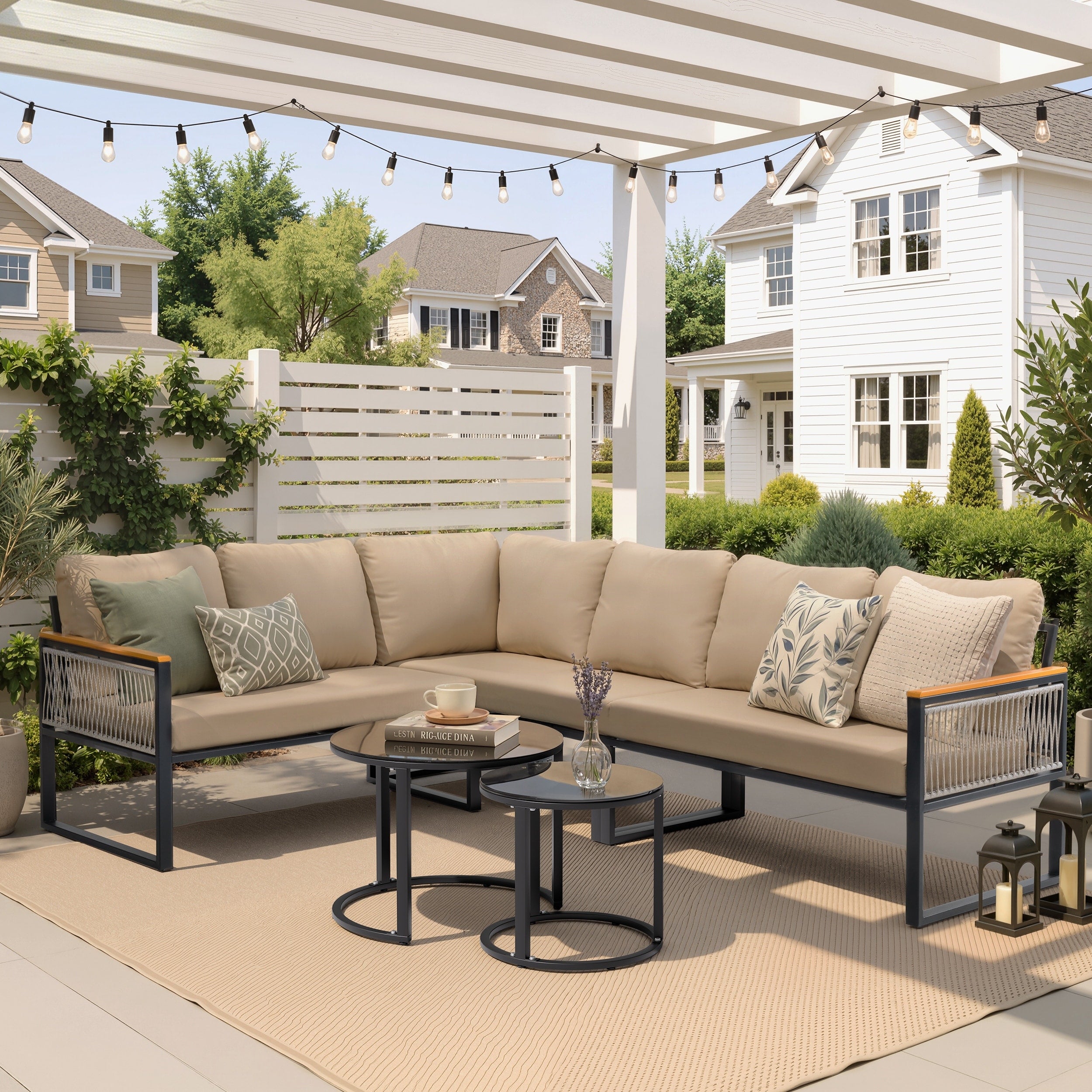 Cushion Patio Sectional Sofa Set Outdoor Diy Free Combination Furniture