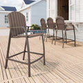 All Weather Patio Furniture Counter Height Bar Stools Set Of 4 21.9 W X 25 D X 48 H