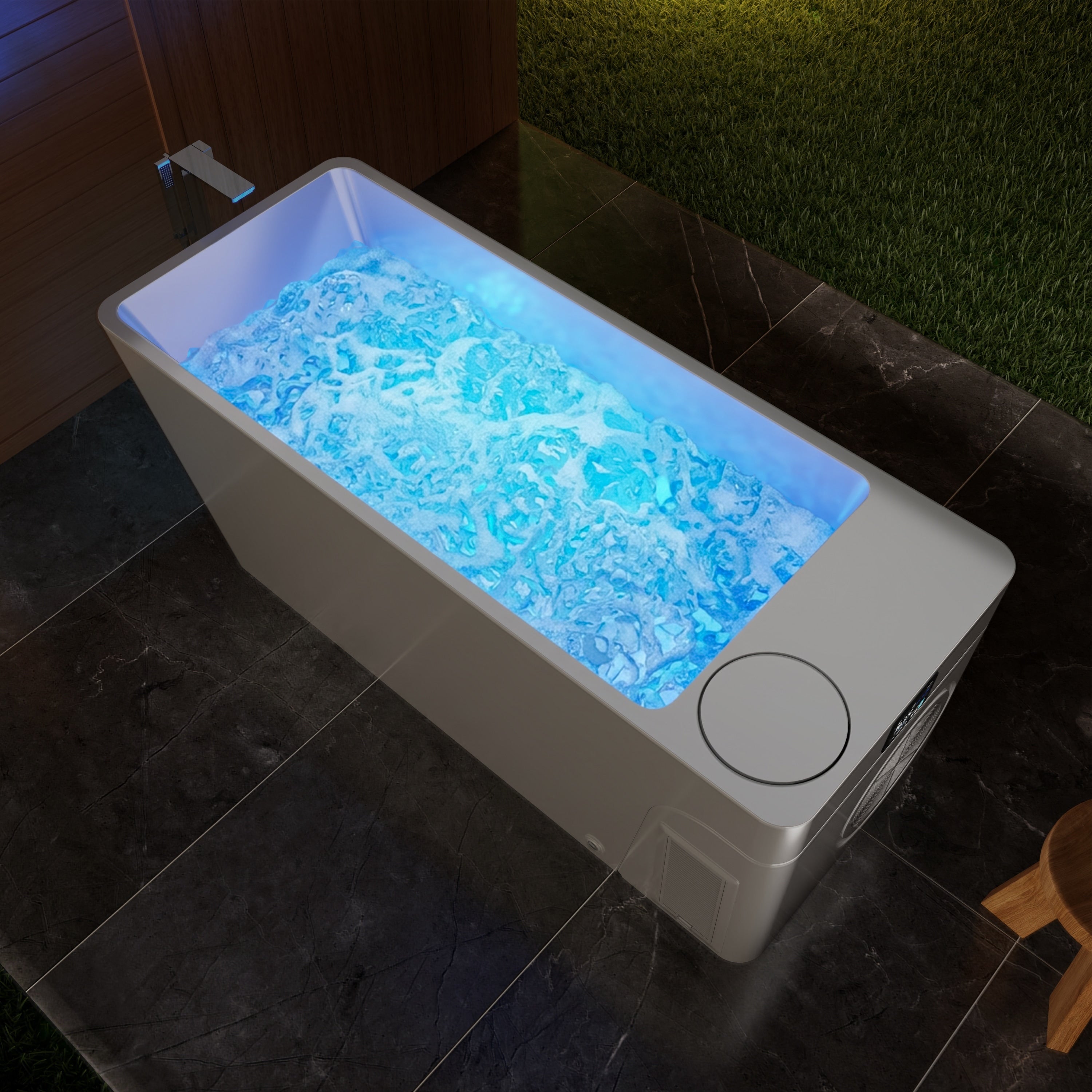 All In One Cold Plunge Tub With Built In 1Hp Chiller Heater Wifi App Control Ozone Filtration And Led Light