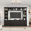 All In One Modern Tv Stand With Bookcase 3 Adjustable Shelves 70 Inch Tv