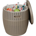 All In One Outdoor Ice Bucket Indoor Storage Basket Seat Durable Rattan Design