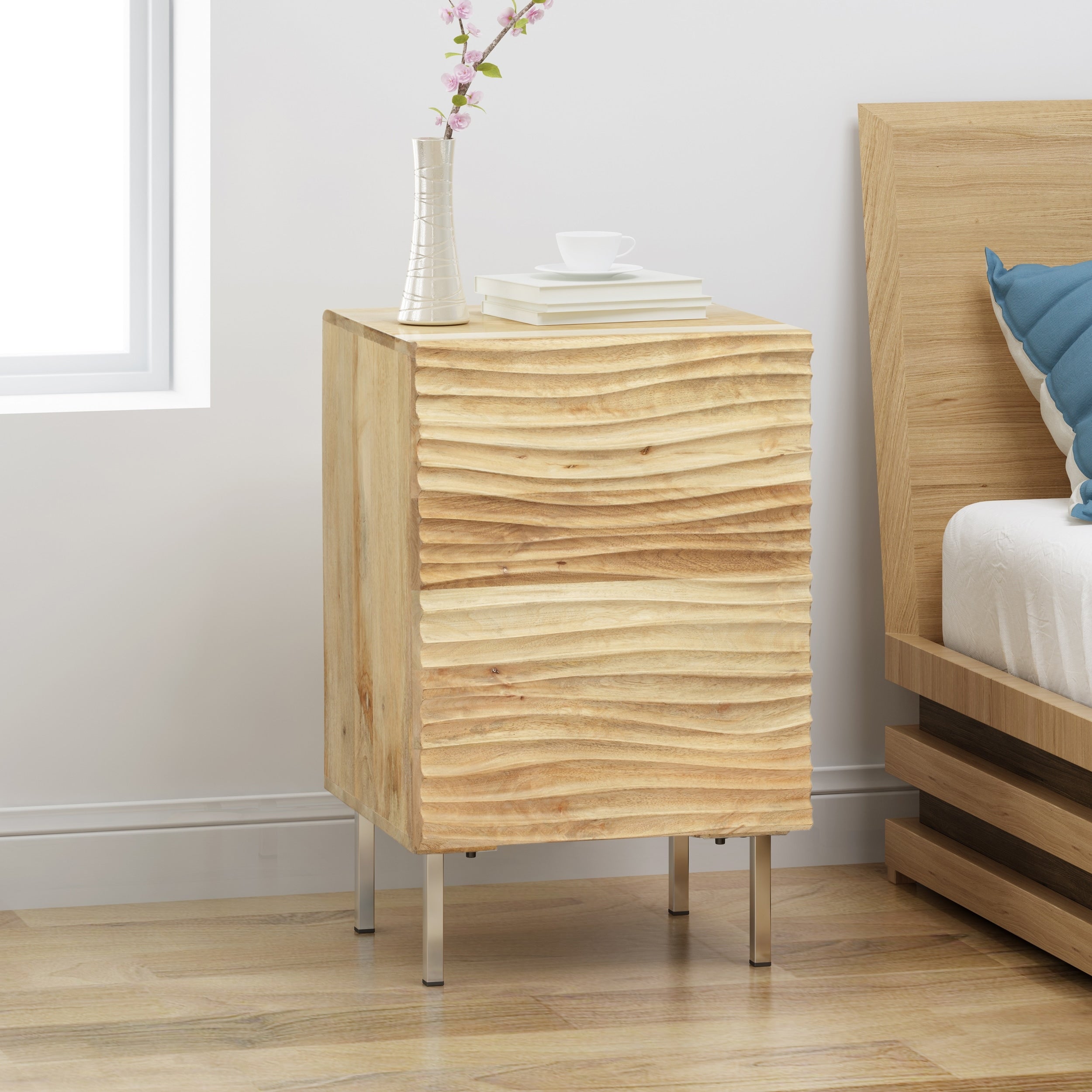 Allaire Modern Mango Wood And Iron Side Table By Christopher Knight Home