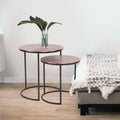 Copper Metal Round Nesting Table Set