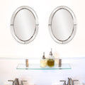 Allan Andrews Silver Oval Mirrored Frame Mirror