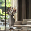 Tall Silver Rounded Mirrored Glass Vase