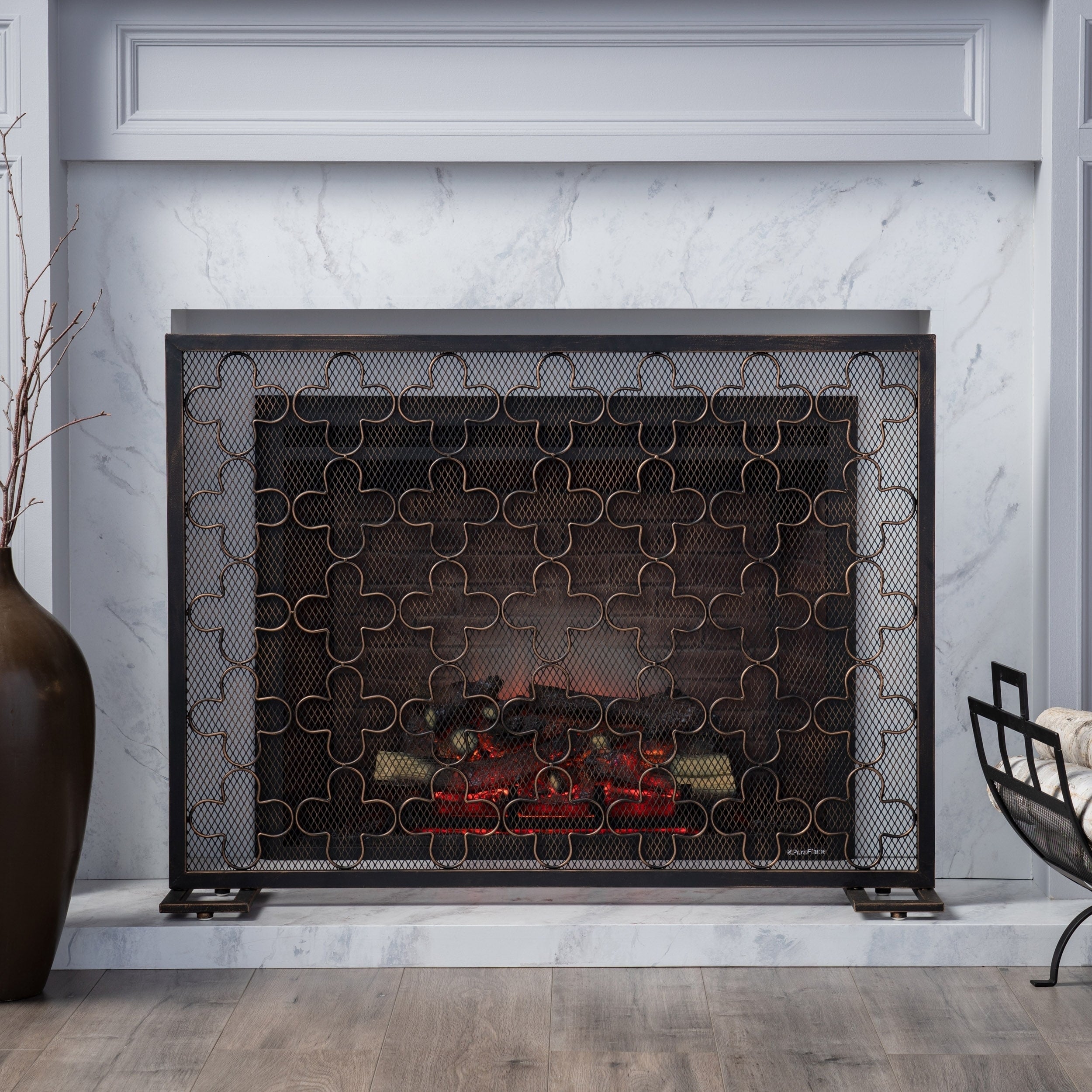 Christopher Knight Home Alleghany Black Iron Single Panel Firescreen