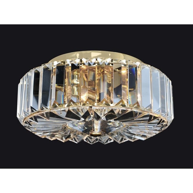 Allegri Julien 2 Light 9 1 2 Wide Flush Mount Drum Ceiling Fixture 18K Gold Clear Firenze