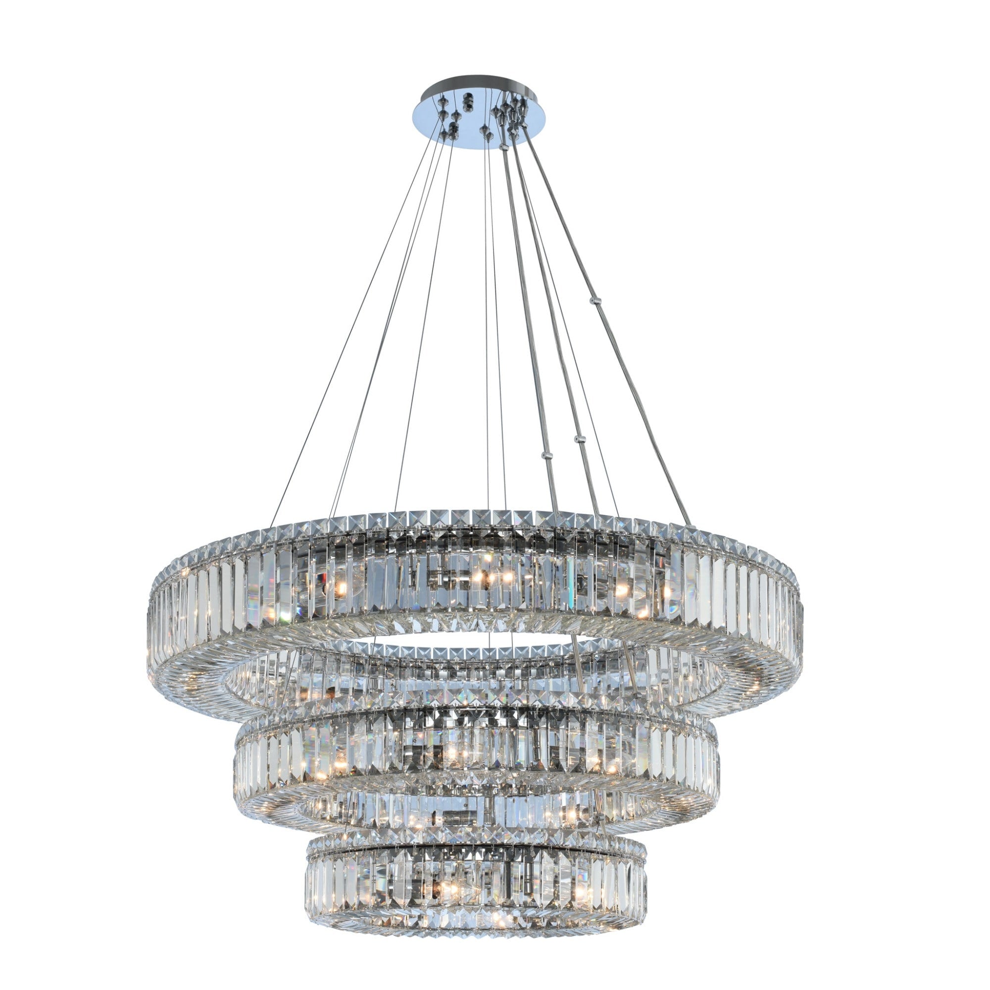 Allegri Rondelle 3 Light 36 Wide Ring Chandelier With Firenze Crystal