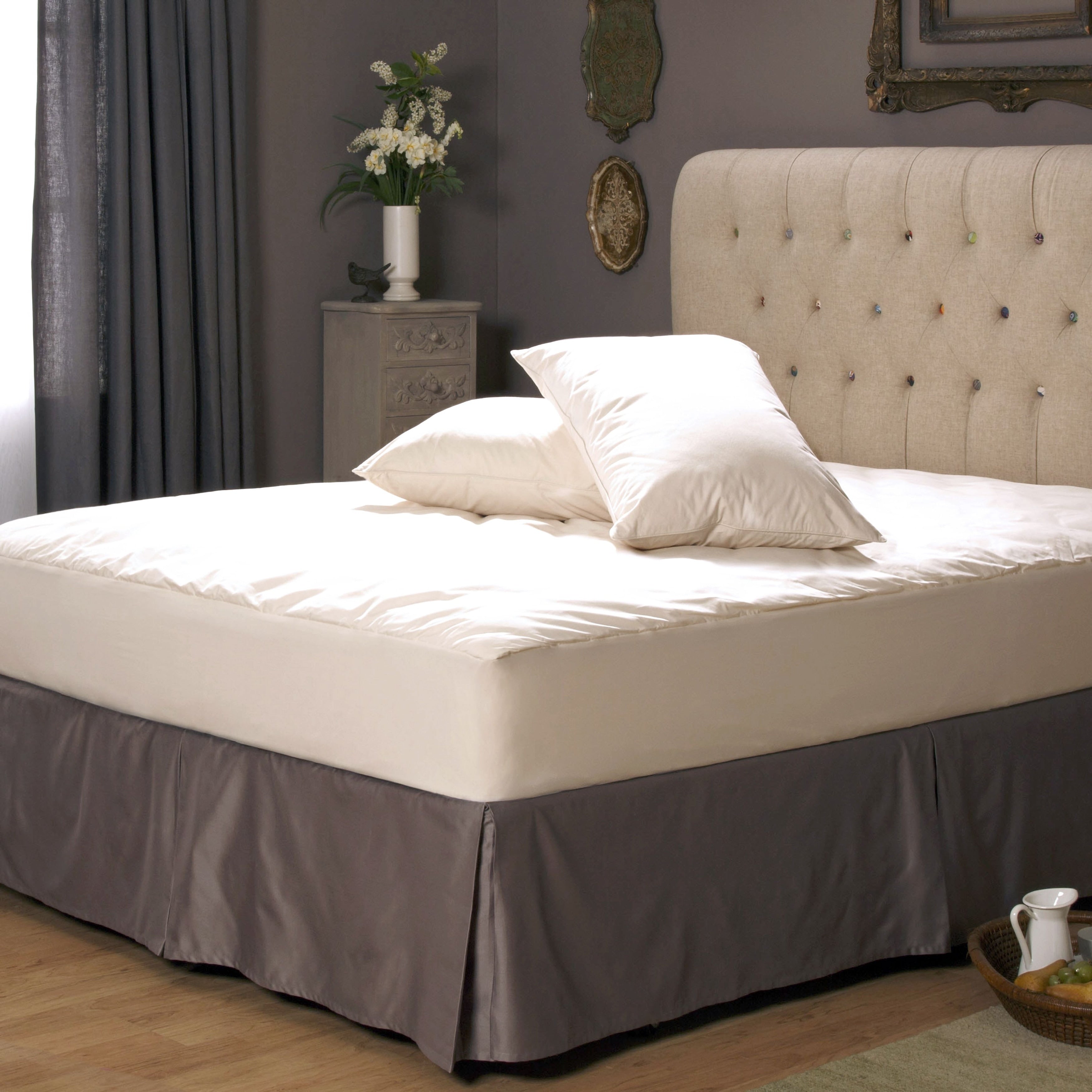 Allerease Organic Cotton Top Mattress Pad White