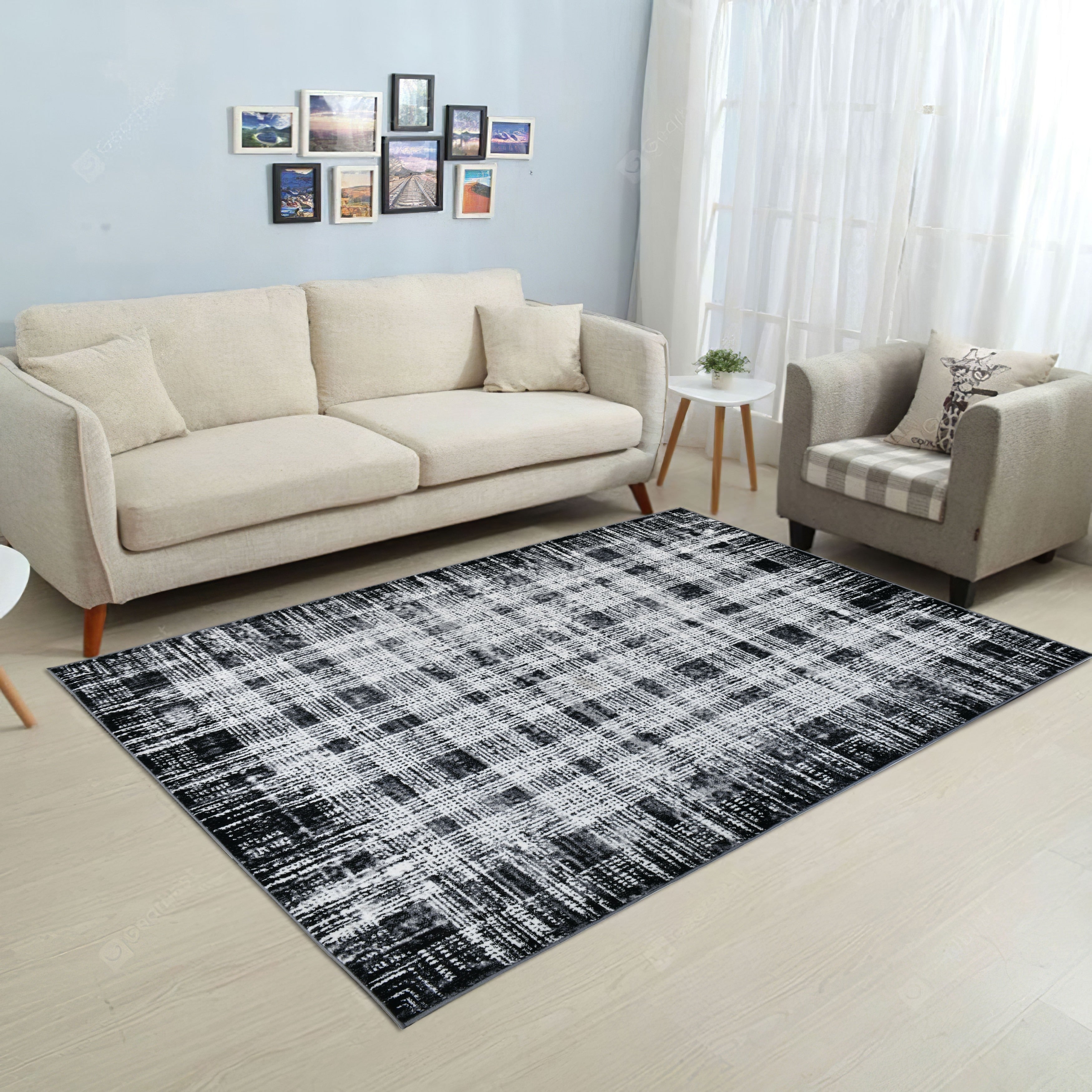 Alloy Collection Modern Black Area Rug