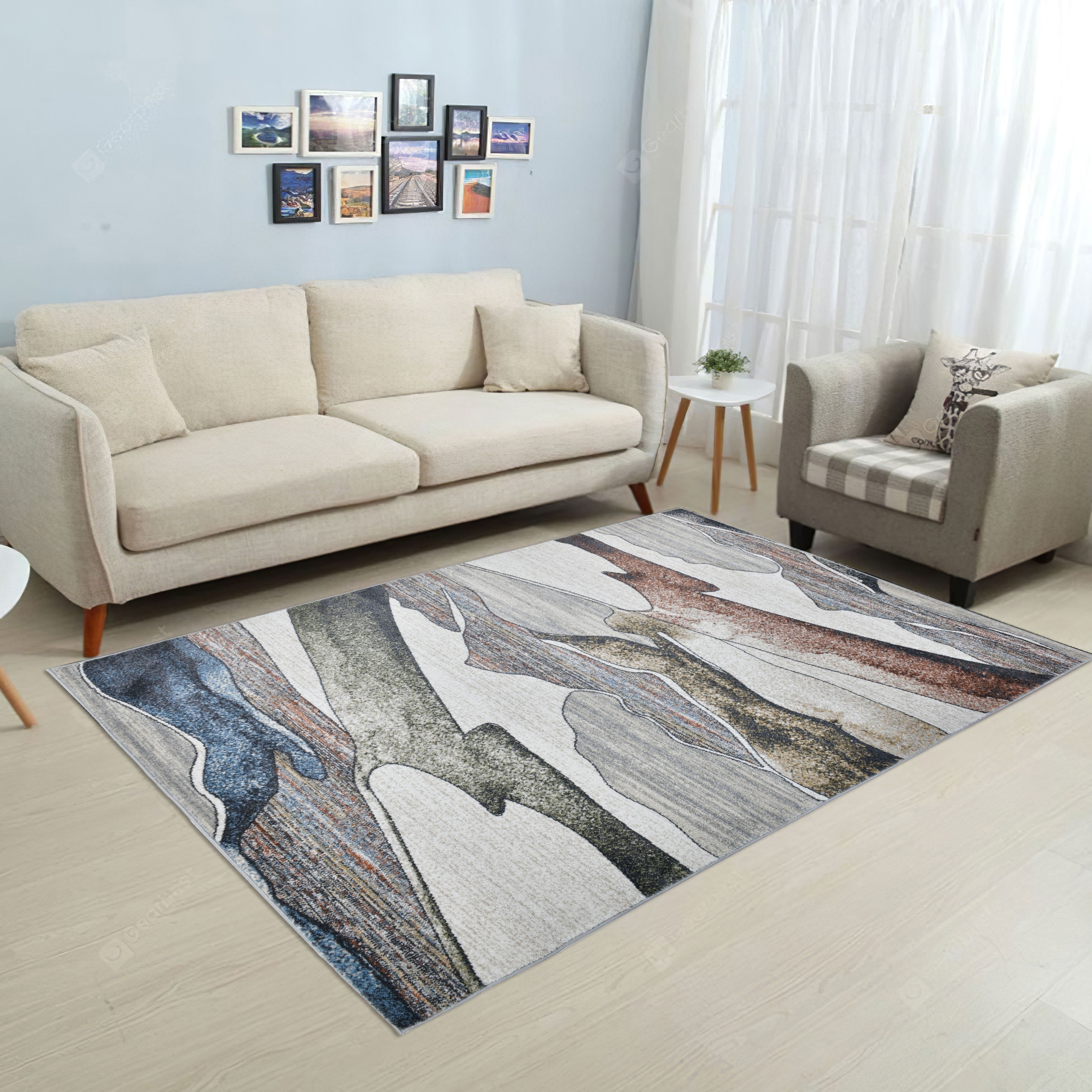 Alloy Collection Modern Light Beige Area Rug