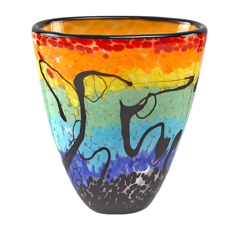 Allura Murano Style Art Glass 8 Oval Vase