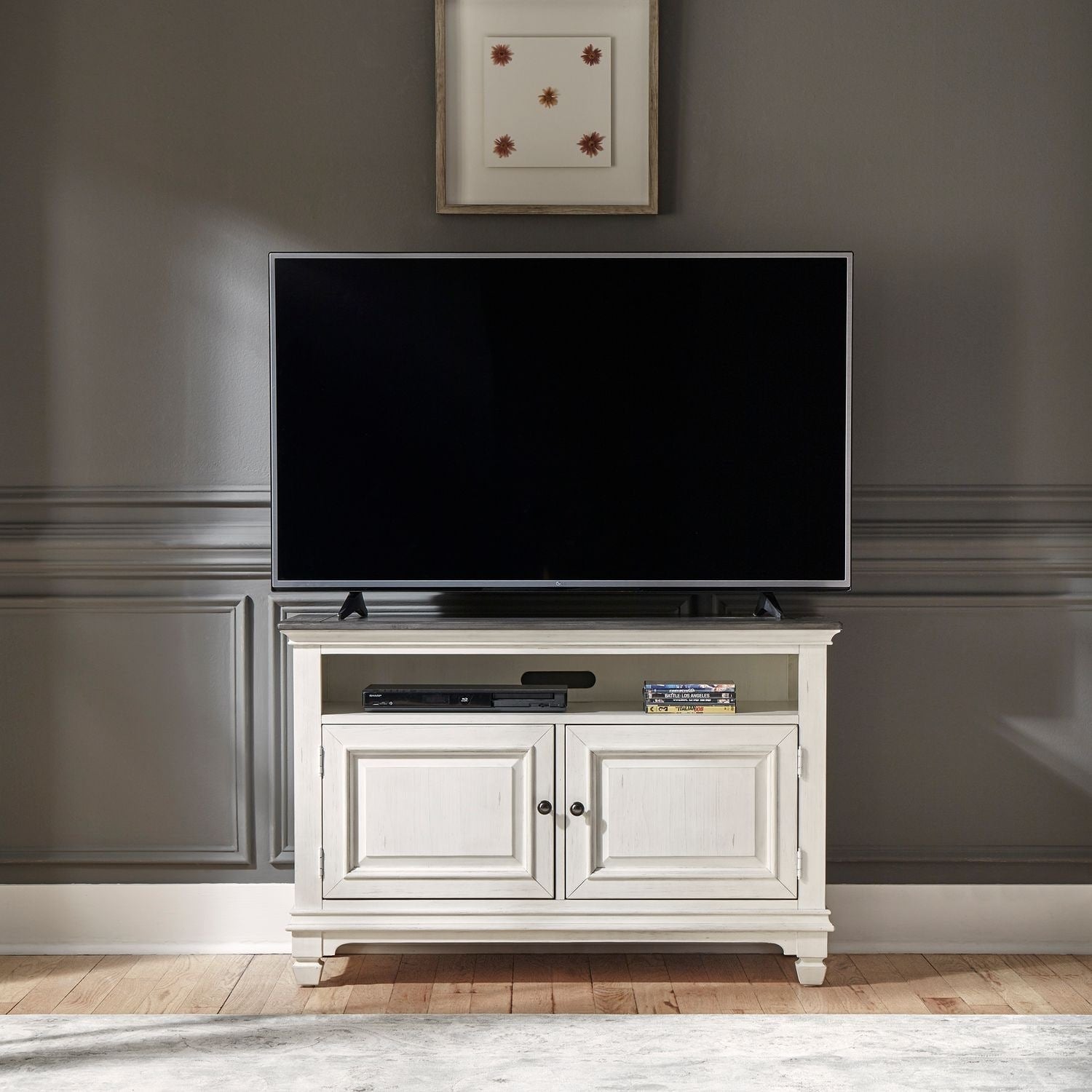 Allyson Park Wirebrushed White 46 Inch Tv Console