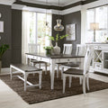Allyson Park Wirebrushed White 6 Piece Rectangular Table Set