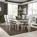 Allyson Park Wirebrushed White 7 Piece Rectangular Table Set