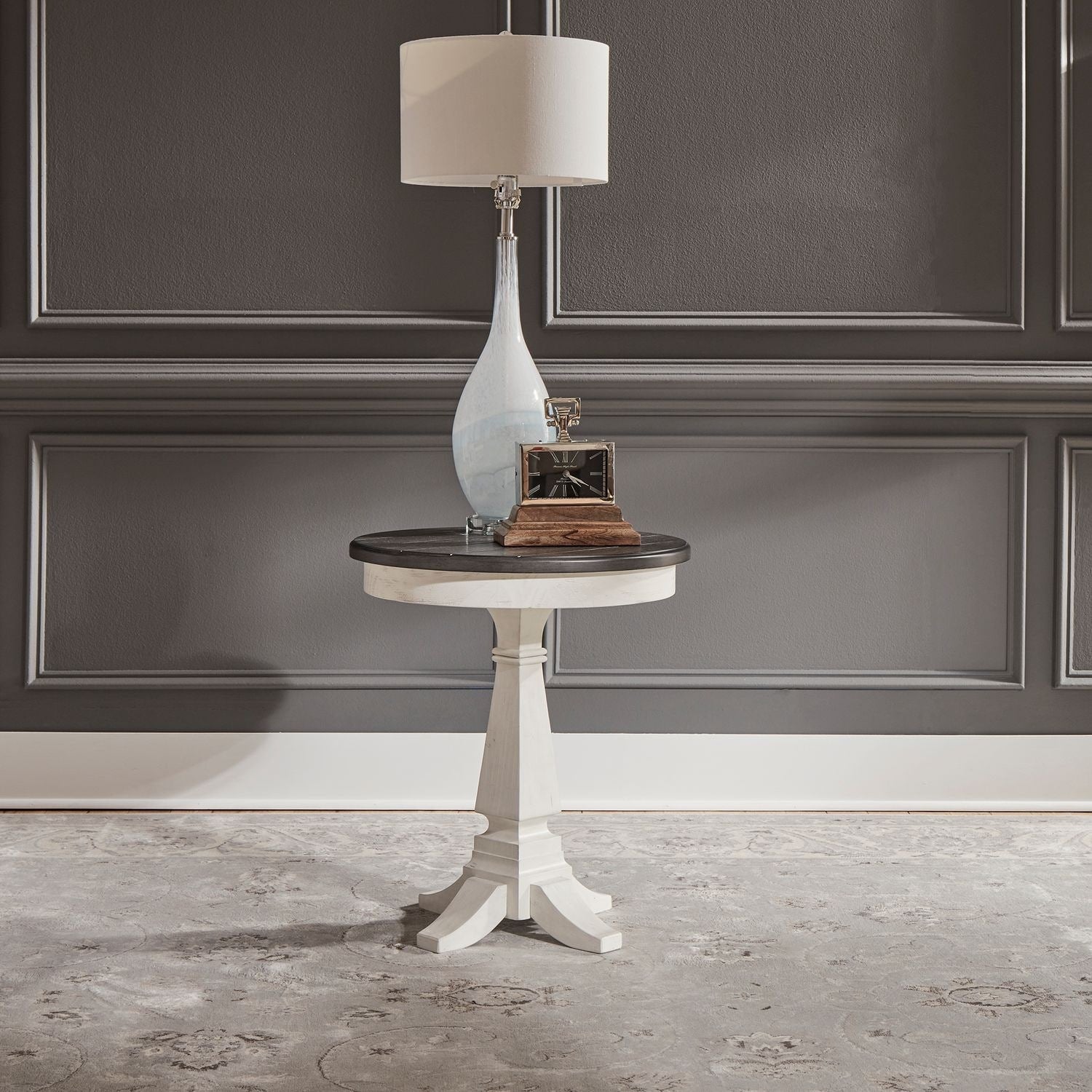 Allyson Park Wirebrushed White Chair Side Table