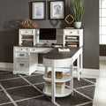 Allyson Park Wirebrushed White L Shaped Writing Desk Set
