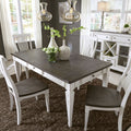 Allyson Park Wirebrushed White Rectangular Leg Table Charcoal
