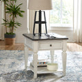 Allyson Park Wirebrushed White 1 Drawer End Table
