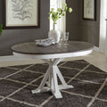 Allyson Park Wirebrushed White Single Pedestal Table Charcoal