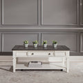 Allyson Park Wirebrushed White Rectangular Cocktail Table