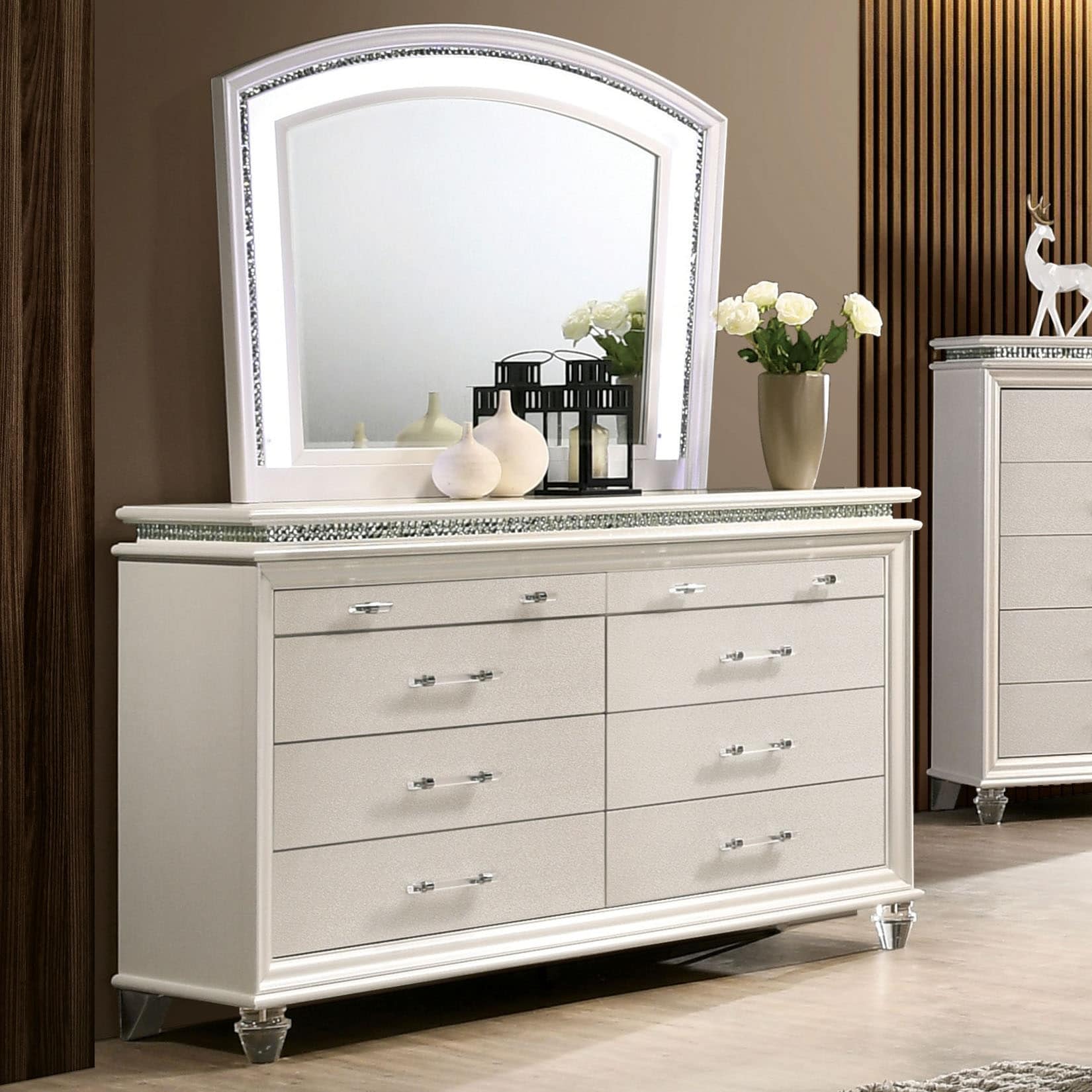 Almeido Transitional Dresser And Mirror Set By Foa