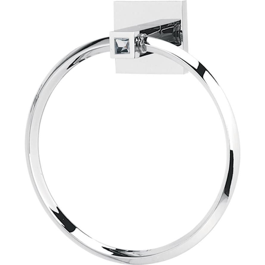 Alno 6 Inch Towel Ring From The Contemporary Ii Crystal Collection