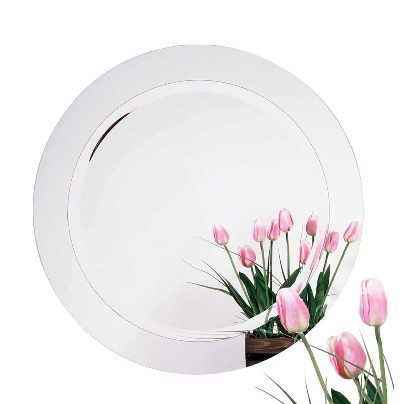 Alno 9282 102 28 Round Glass Framed Wall Or Bathroom Mirror Natural