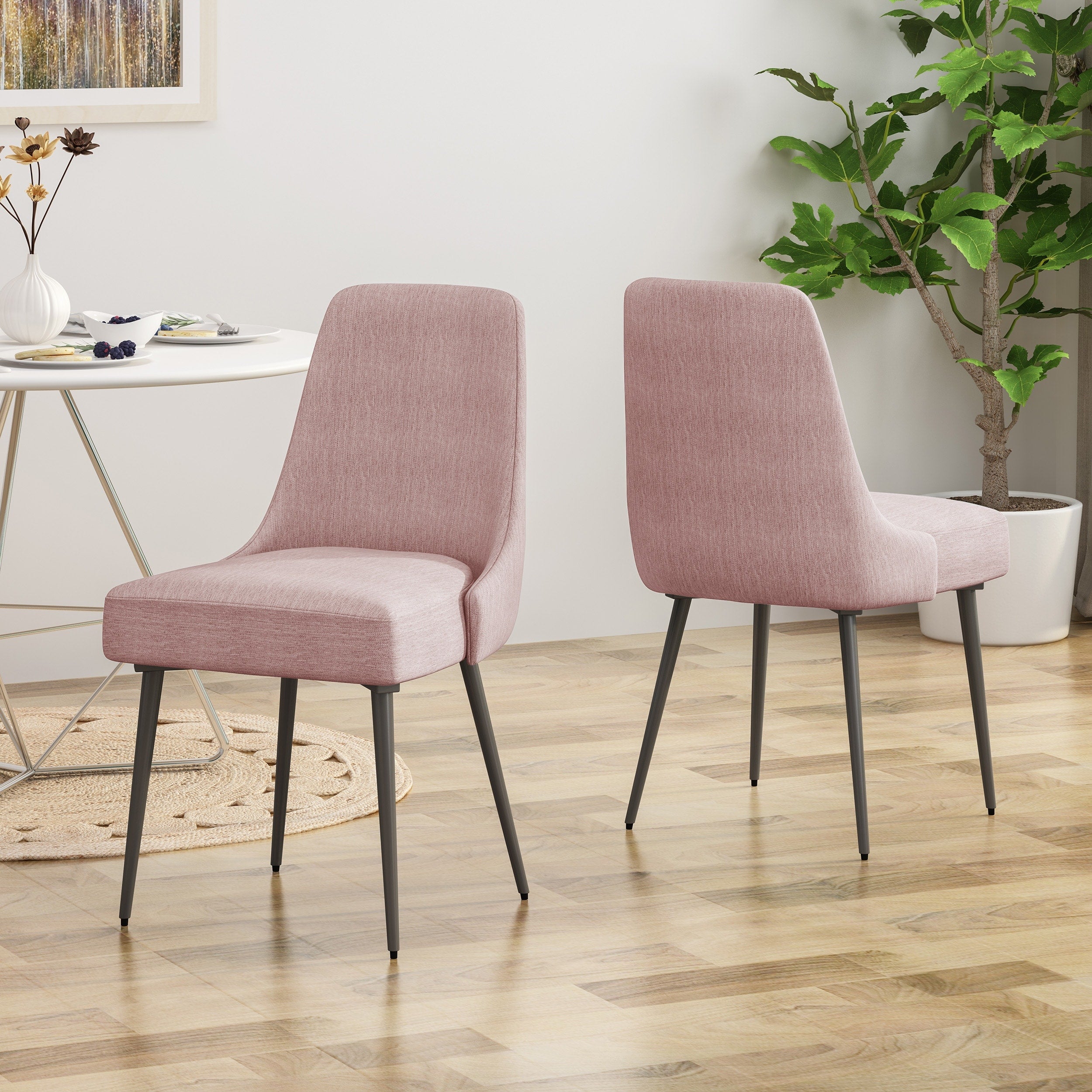 Alnoor Modern Fabric Dining Chairs Set Of 2 By Christopher Knight Home