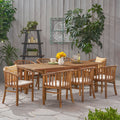 Alondra Outdoor 8 Seater Expandable Acacia Wood Dining Set By Christopher Knight Home