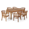 Alondra Outdoor Expandable 6 Seater Acacia Wood Dining Set By Christopher Knight Home