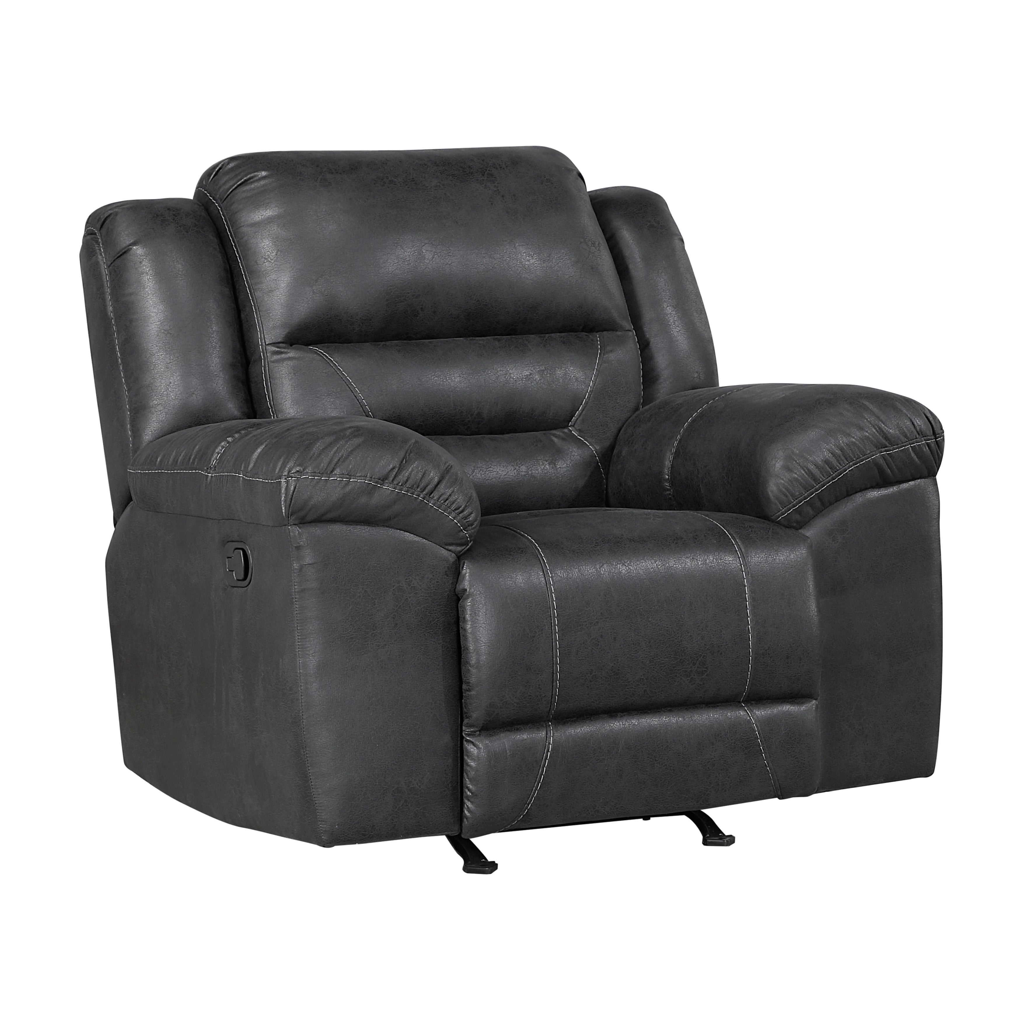 Alonzo 46 Polished Microfiber Rocker Manual Reclining Chair