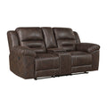 Alonzo 81 Polished Microfiber Manual Double Reclining Loveseat